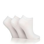 Load image into Gallery viewer, 3 Pairs Ladies Diabetic Trainer Socks - White