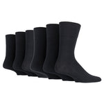 Load image into Gallery viewer, 6 Pairs Men's BigFoot Diabetic Socks - Black