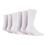 Load image into Gallery viewer, 6 Pairs Men's Diabetic Socks - White