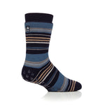 Load image into Gallery viewer, 1 Pair Men's Raynaud's Thermal Slipper Socks - Navy Stripe