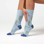 Lade das Bild in den Galerie-Viewer, 3 Paar Damen-RHS-Baumwollsocken – Blumenkontrast