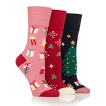 Lade das Bild in den Galerie-Viewer, 3 Paar Fun Feet Weihnachtssocken für Damen – Merry and Bright