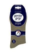 Load image into Gallery viewer, 3 Pairs Ladies Plain Cotton Socks - Khaki Mix