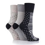 Load image into Gallery viewer, 3 Pairs Ladies Cotton Socks - Monochrome