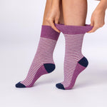 Load image into Gallery viewer, 3 Pairs Ladies Cotton Socks - Embrace Mixed Stripe