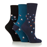 Load image into Gallery viewer, 3 Pairs Ladies Cotton Socks - Graceful Garden