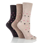 Load image into Gallery viewer, 3 Pairs Ladies Cotton Socks - Brown/Natural