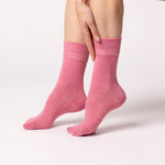 Load image into Gallery viewer, 3 Pairs Ladies Plain Cotton Socks - Grey/Lavender/Rose