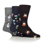 Charger l'image dans la galerie, Lot de 3 paires de chaussettes de Noël amusantes pour homme - Motif jacquard