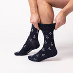 Load image into Gallery viewer, 3 Pairs Mens Holiday Cotton Socks - Anchor