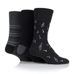 Load image into Gallery viewer, 3 Pairs Men's Cotton Socks - Musical Notes