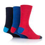 Load image into Gallery viewer, 3 Pairs Men's Colourburst Cotton Socks - Hybrid Blue/Red