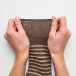 Load image into Gallery viewer, 3 Pairs Men's Litha Varied Stripe Cotton Socks - Brown