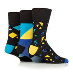 Load image into Gallery viewer, 3 Pairs Men's Colourburst Cotton Socks - Angular Arena