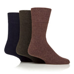 Load image into Gallery viewer, 3 Pairs Mens Gentle Grip Wool Walker Socks - Colour Mix
