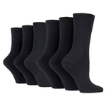 Load image into Gallery viewer, 6 Pairs Ladies Diabetic Socks - Black