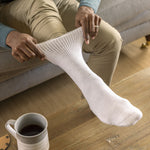 Load image into Gallery viewer, 3 Pairs Cushion Foot Diabetic Socks - White