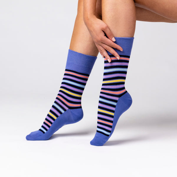 3 Pairs Ladies Bamboo Socks - Stripey Array