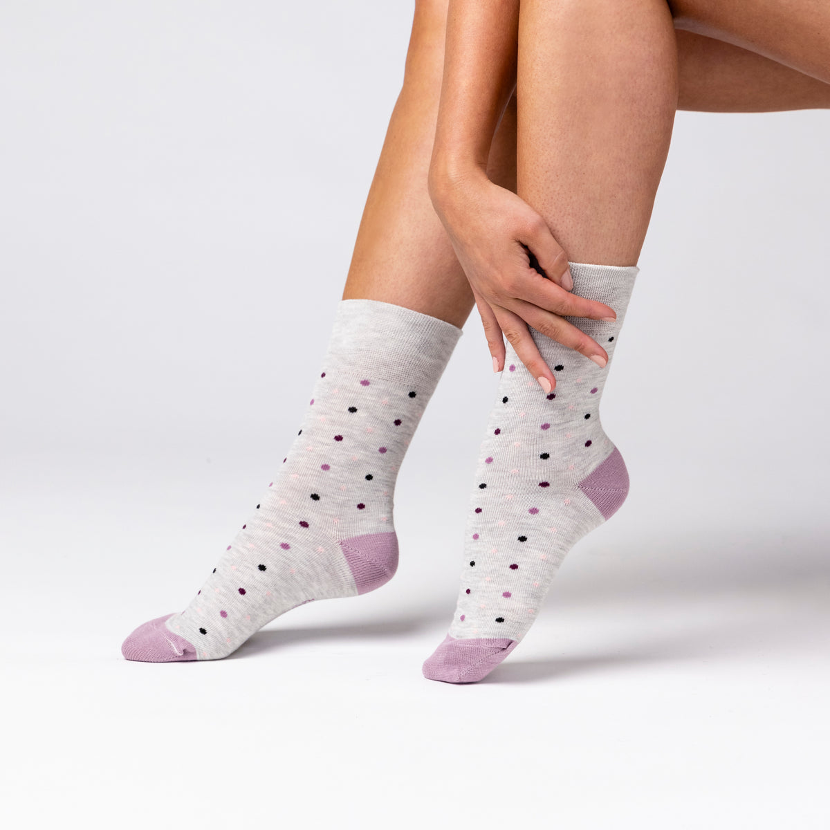 3 Pairs Ladies Cotton Socks - Ritz Black/Grey/Plum