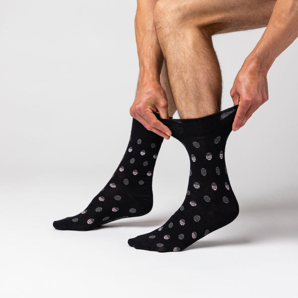 6 Pairs Men's Cotton Socks - Polka Pop