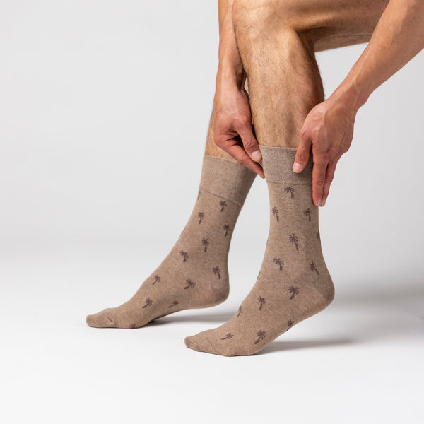 3 Pairs Mens Holiday Cotton Socks - Palm Tree