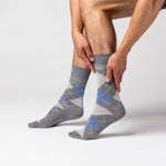 Load image into Gallery viewer, 6 Pairs Men&#39;s Argyle Cotton Socks - Denim
