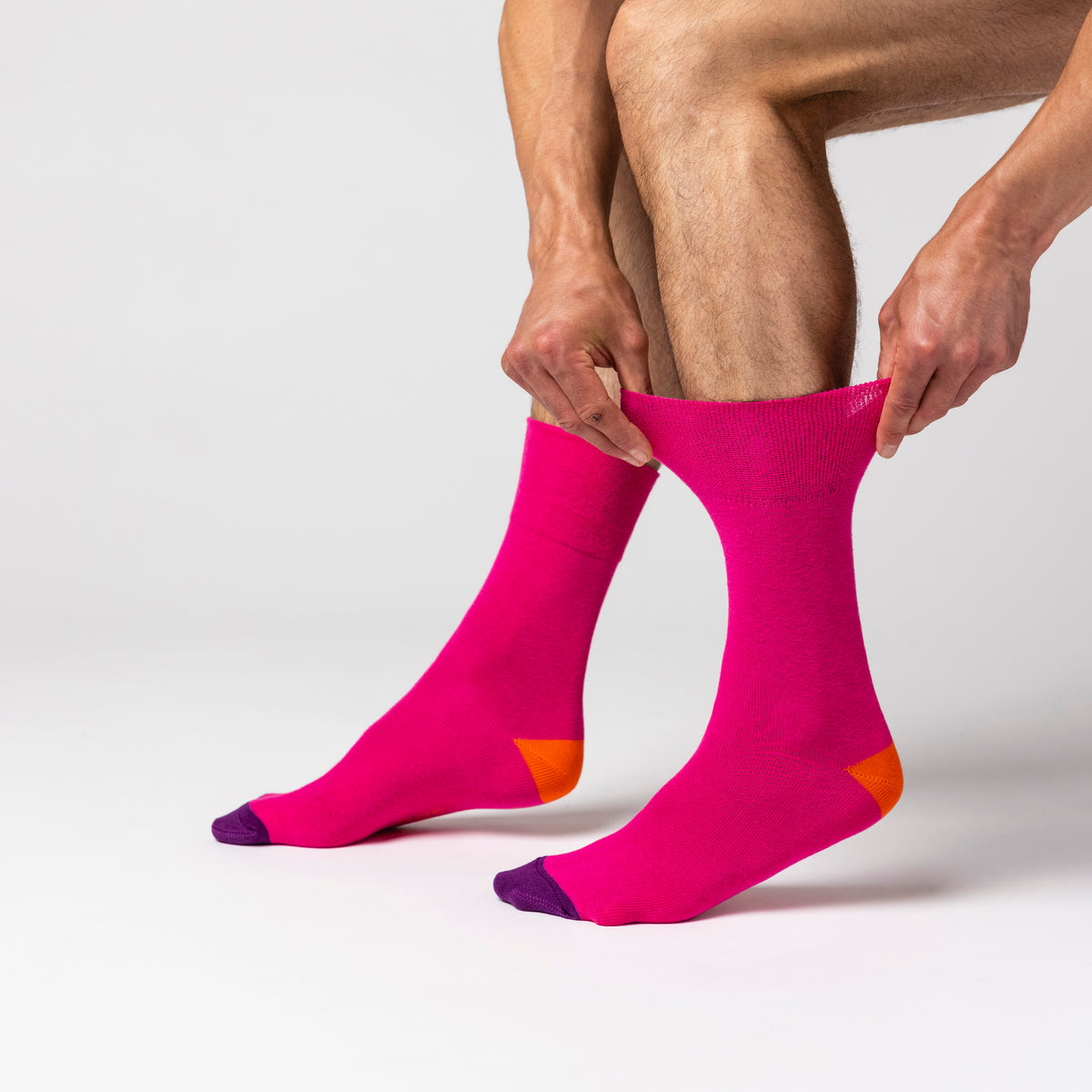 3 Pairs Men's Colourburst Cotton Socks - Crazy Contrast