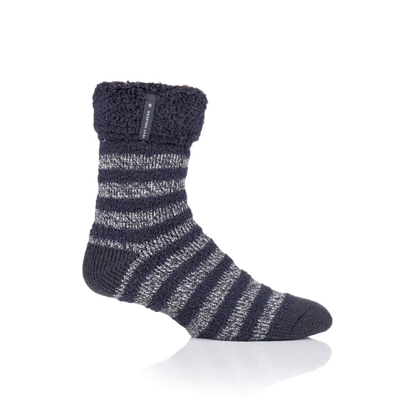 Mens Original Sleep Socks with Feather Turnover Top - Charcoal & Grey