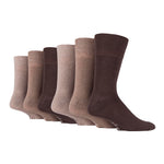 Load image into Gallery viewer, 6 Pairs Men&#39;s Bigfoot Cotton Socks - Brown Mix
