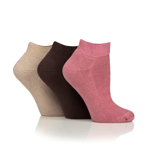 3 Paar gepolsterte Diabetiker-Trainersocken – Schwarz