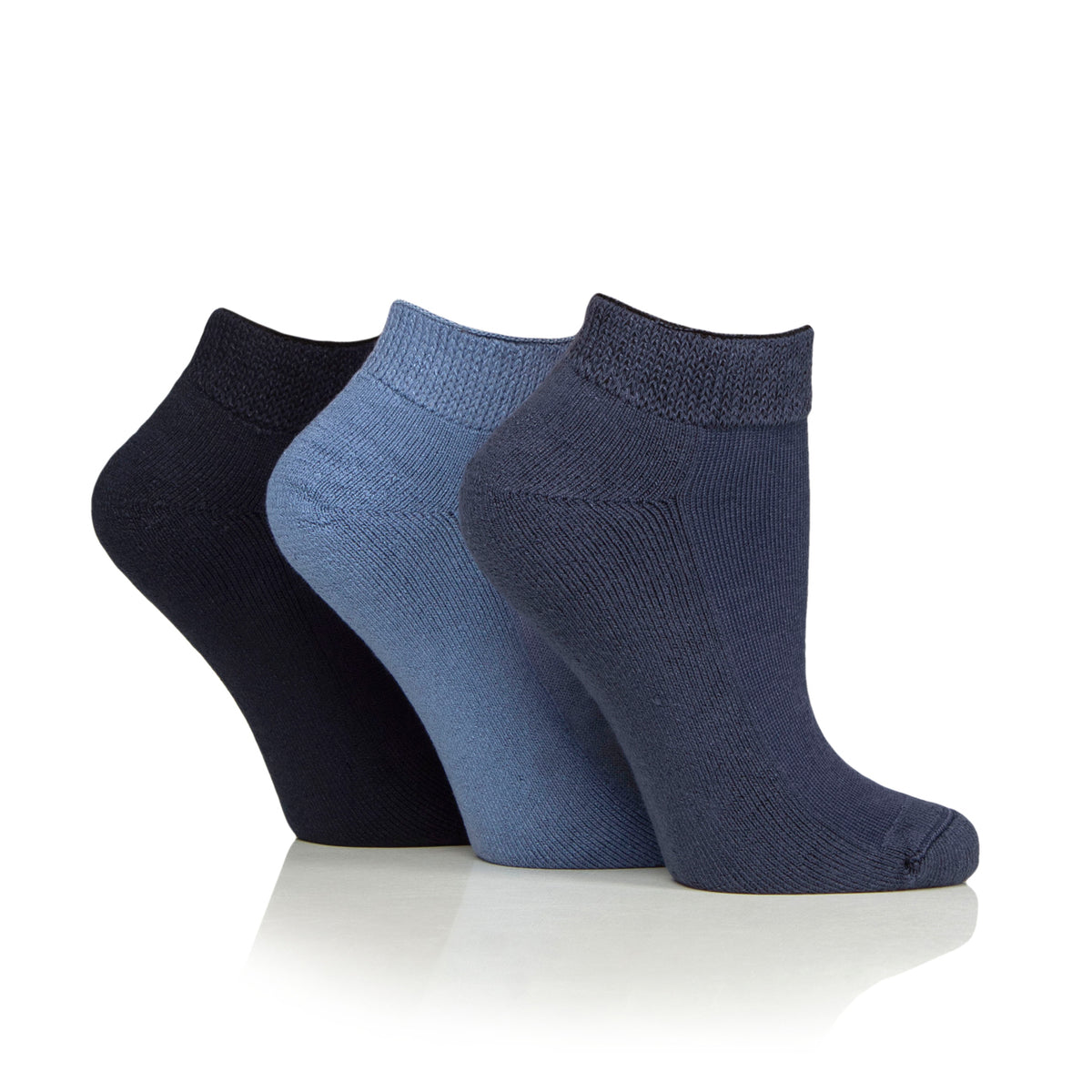 3 Paar gepolsterte Diabetiker-Trainersocken – Schwarz