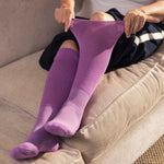 Load image into Gallery viewer, 3 Pairs Cushion Foot Knee Length Bamboo Diabetic Socks - Blackberry

