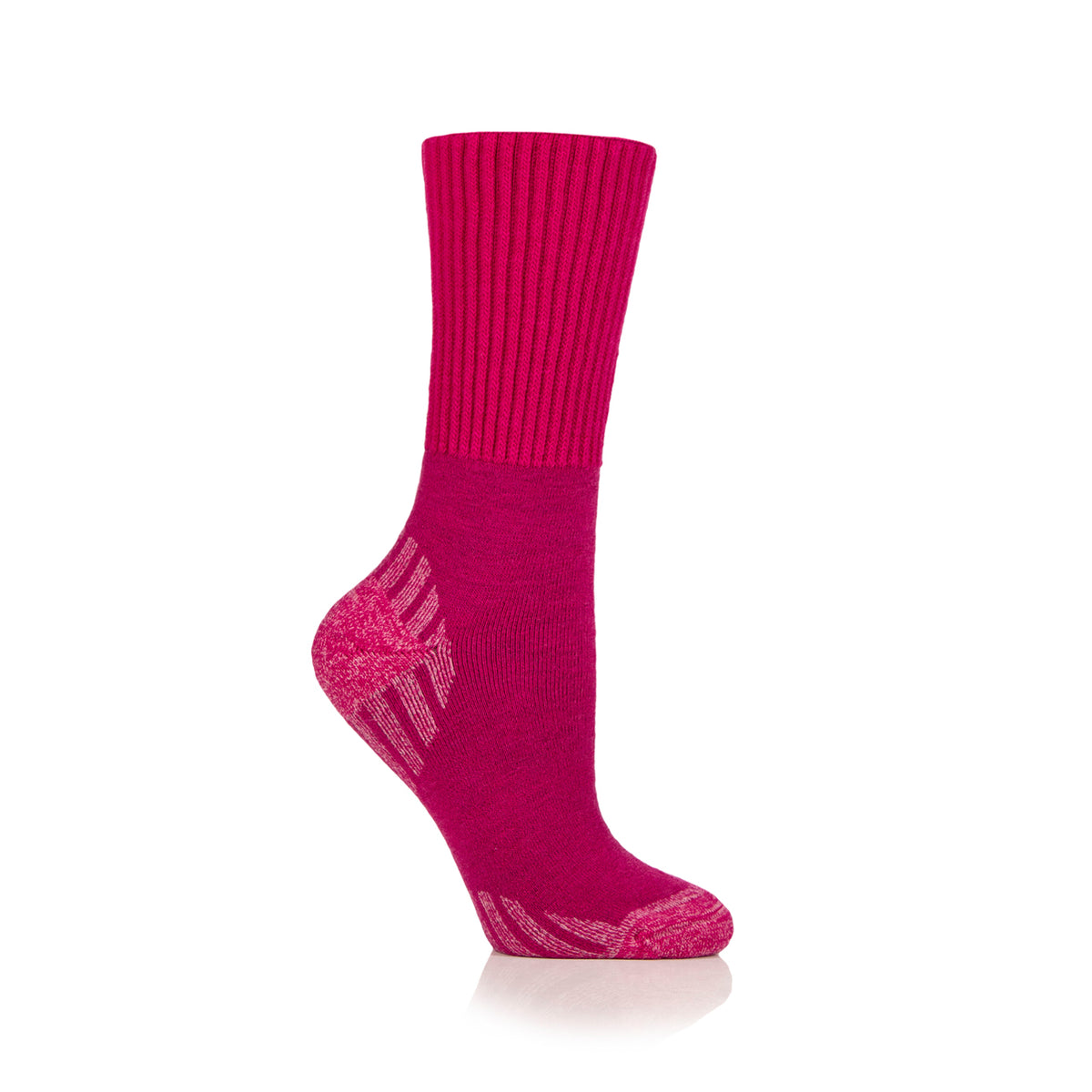 1 Pair Ladies Diabetic Walker Wool Boot Socks - Pink