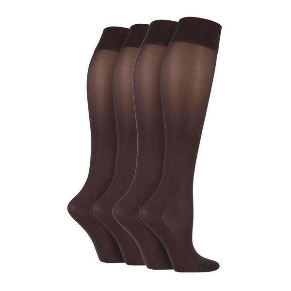 2 Pairs Ladies Energising Compression Socks - Brown