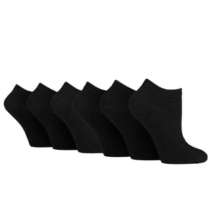 6 Pairs Ladies Diabetic Trainer Socks - Black