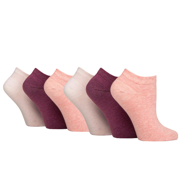 6 Pairs Ladies Diabetic Trainer Socks - Lavender Mix