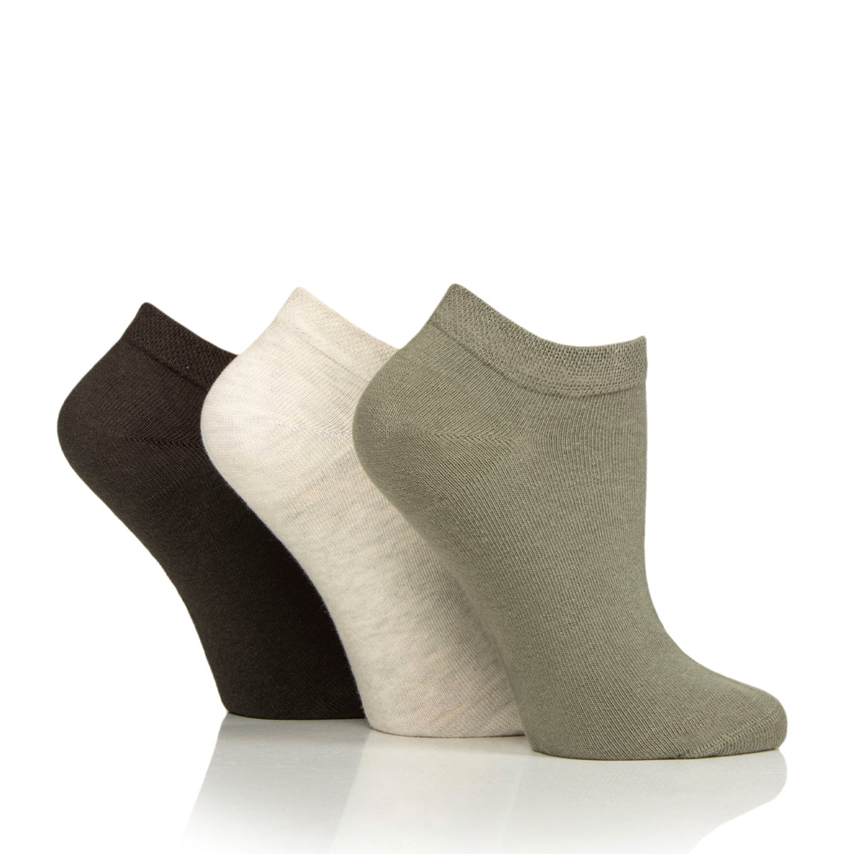 6 paires de chaussettes d'entraînement pour femmes diabétiques - Mélange kaki