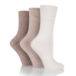 Charger l'image dans la galerie, 6 paires de chaussettes diabétiques pour femmes - Mélange marron clair
