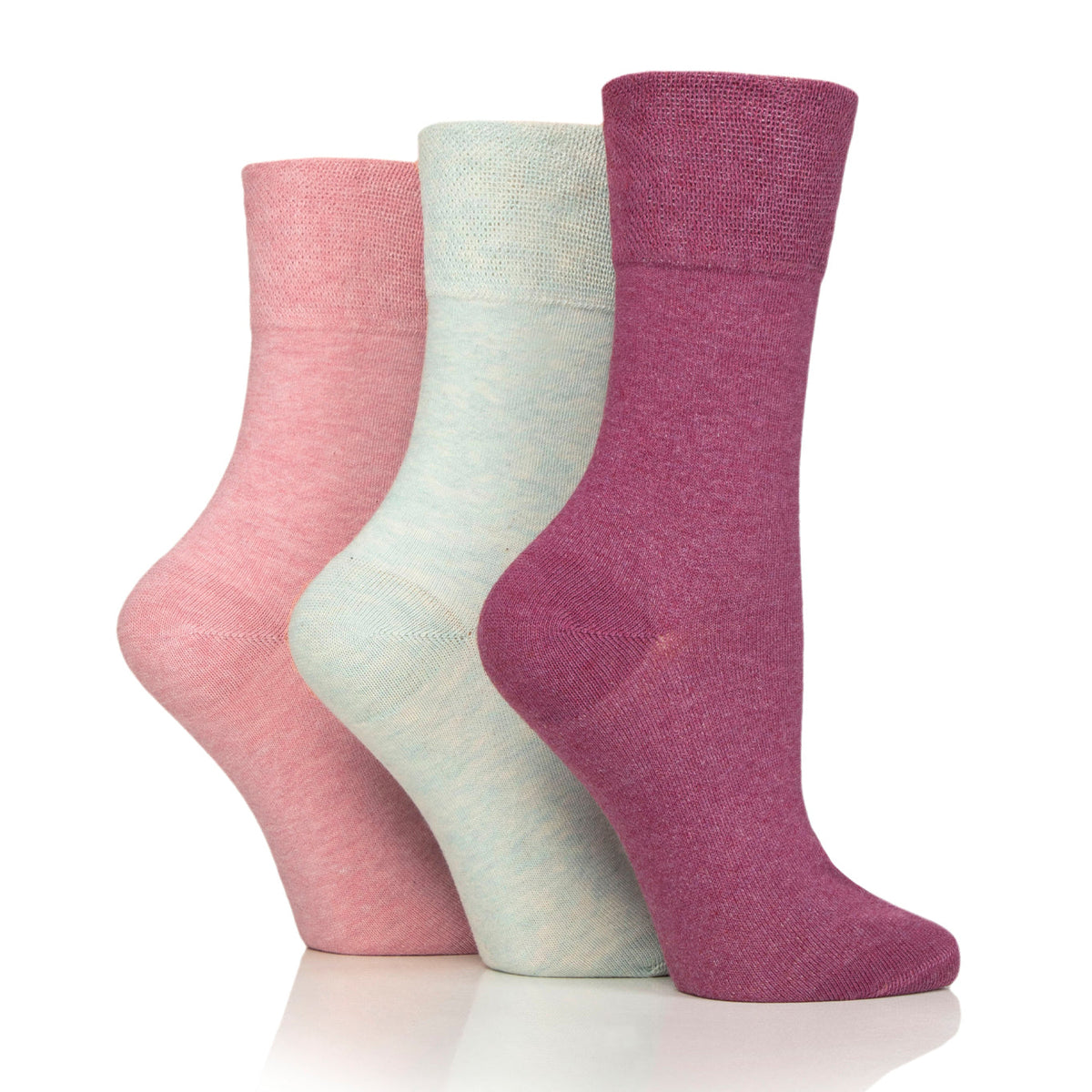 6 paires de chaussettes diabétiques pour femmes – Mélange rose sorbet