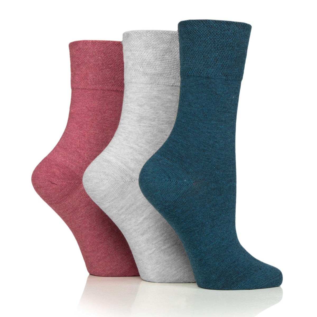 6 paires de chaussettes diabétiques pour femmes - Mélange corail