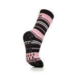 Load image into Gallery viewer, 1 Pair Ladies Raynaud&#39;s Thermal Slipper Socks - Black Stripe
