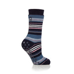 Load image into Gallery viewer, 1 Pair Ladies Raynaud&#39;s Thermal Slipper Socks - Navy Stripe
