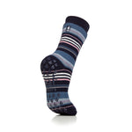 Load image into Gallery viewer, 1 Pair Ladies Raynaud&#39;s Thermal Slipper Socks - Navy Stripe
