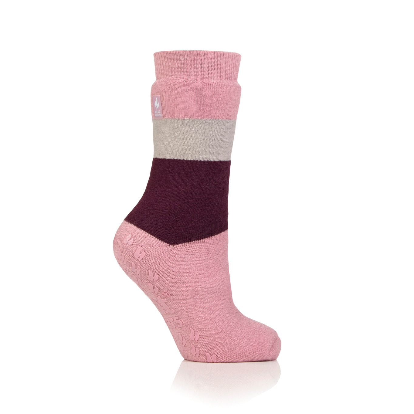 1 Pair Ladies Raynaud's Thermal Slipper Socks - Rose