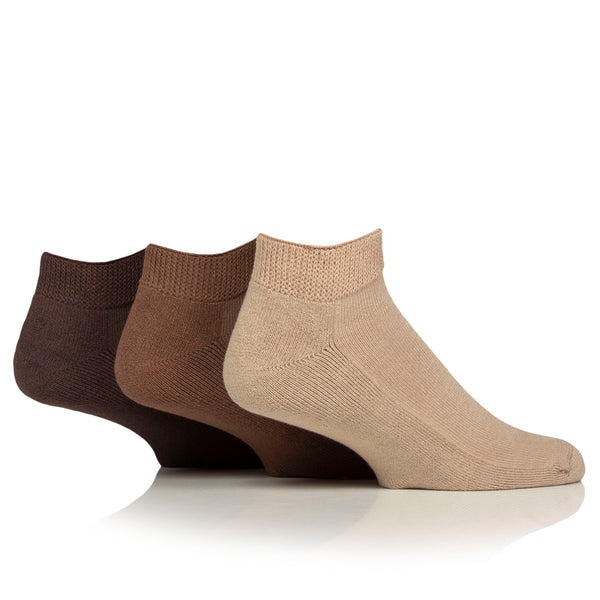 3 Paar gepolsterte Diabetiker-Trainersocken – Schwarz