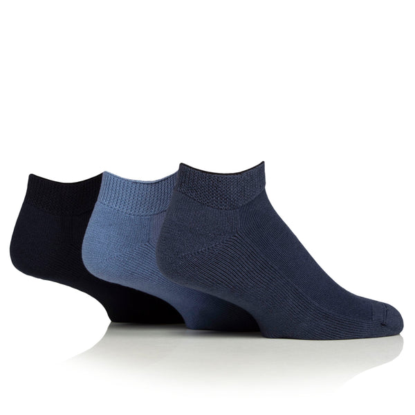 3 Paar gepolsterte Diabetiker-Trainersocken – Schwarz