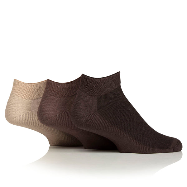 3 Paar gepolsterte Diabetiker-Trainersocken – Schwarz