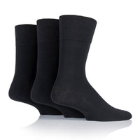 6 paires de chaussettes diabétiques en bambou pour homme - Noir