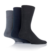 6 paires de chaussettes diabétiques en bambou pour homme - Noir/Bleu marine/Gris