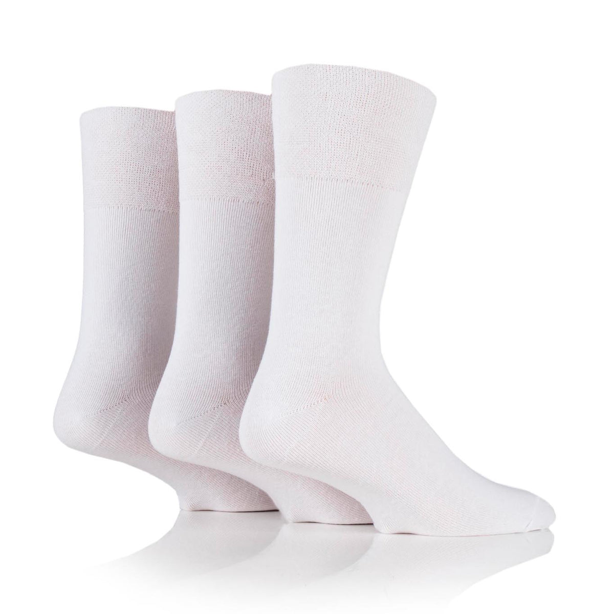 6 paires de chaussettes diabétiques en bambou pour homme - Blanc